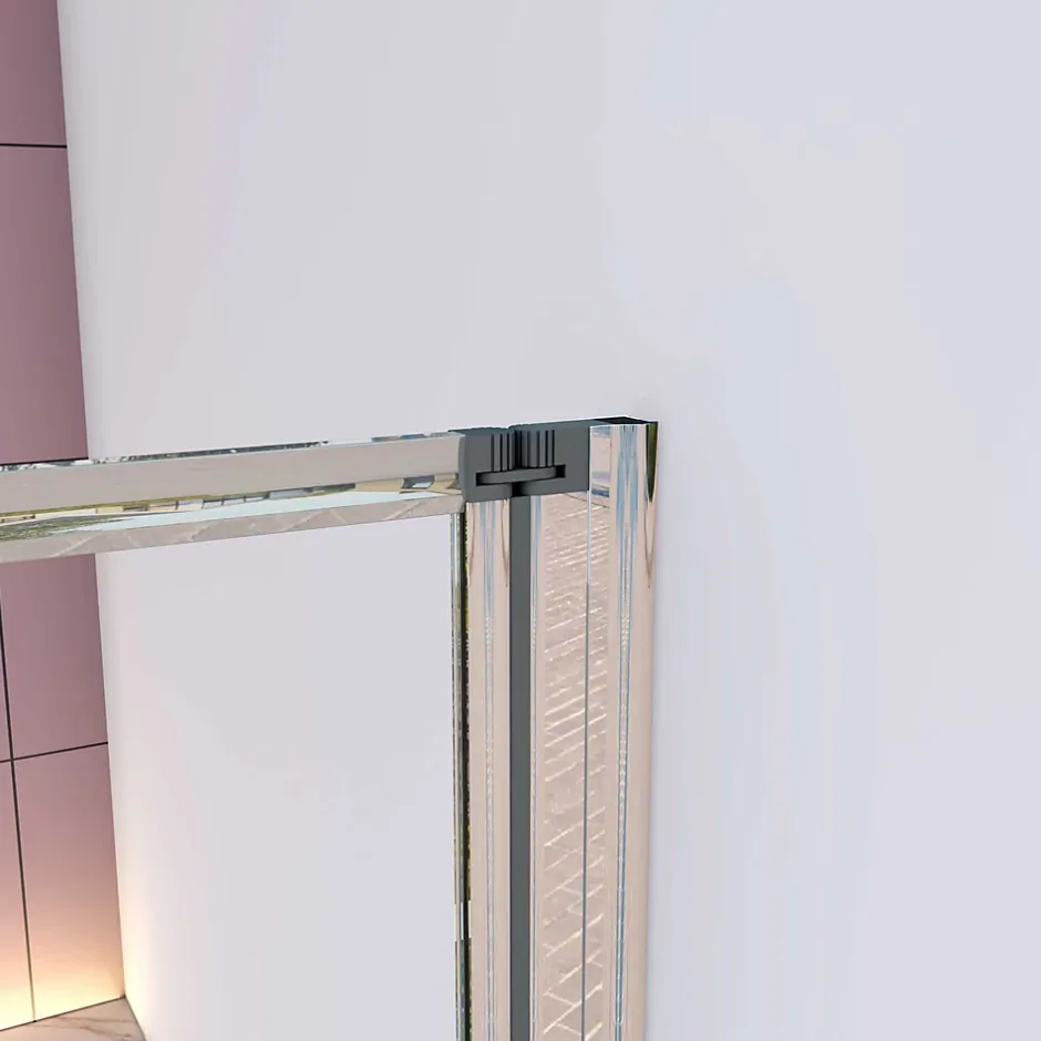 AICA Sanitaire Pare baignoire Chrome pliante,L120xH140cm avec pliante 5 volets pliants 180 degrés,Installation réversible,4mm verre trempé* Pare-Baignoire