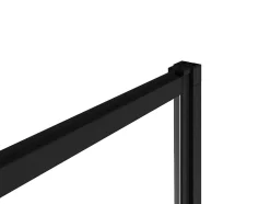 Vente-unique Pare baignoire coulissant noir mat avec porte serviette - 120x140 cm - WAIMEA* Pare-Baignoire