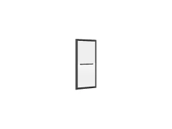 Vente-unique Pare baignoire coulissant noir mat avec porte serviette - 100x140 cm - WAIMEA* Pare-Baignoire