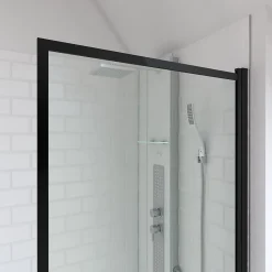 Galedo Pare baignoire Dark Edge pivotant noir 130 x 75cm