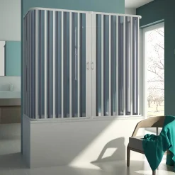 Forte Pare baignoire de douche 3 côtés 70x160x70 CM H150 En PVC modèle Muse