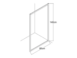 Vente-unique Pare baignoire doré style art déco - 80 x 140 cm - Verre trempé - BRADENTON* Pare-Baignoire