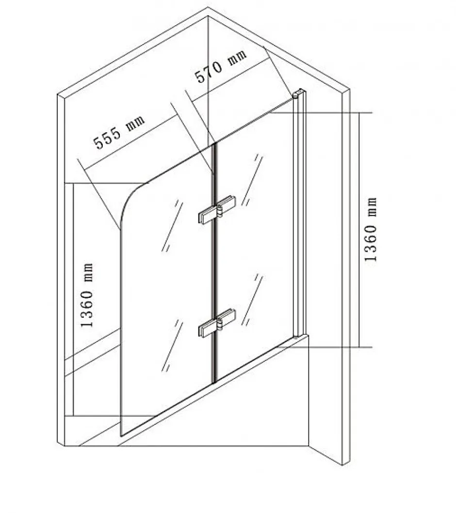 Bernstein Pare baignoire en verre véritable NANO EX209 - 1200x1400x6 mm* Pare-Baignoire