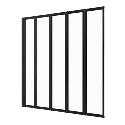 Galedo Pare baignoire Five 5 volets pivotants noir 143 x 125cm* Pare-Baignoire