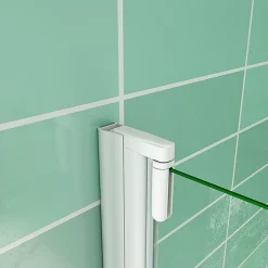AICA Sanitaire Pare baignoire L.70 x H.130cm profilé blanc écran paroi pivotante - Installation réversible - 4mm verre sécurité