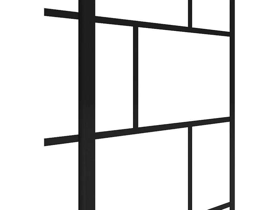 Vente-unique Pare baignoire noir mat au style industriel avec volet pivotant - 100 x 140 cm - OBELINI* Pare-Baignoire