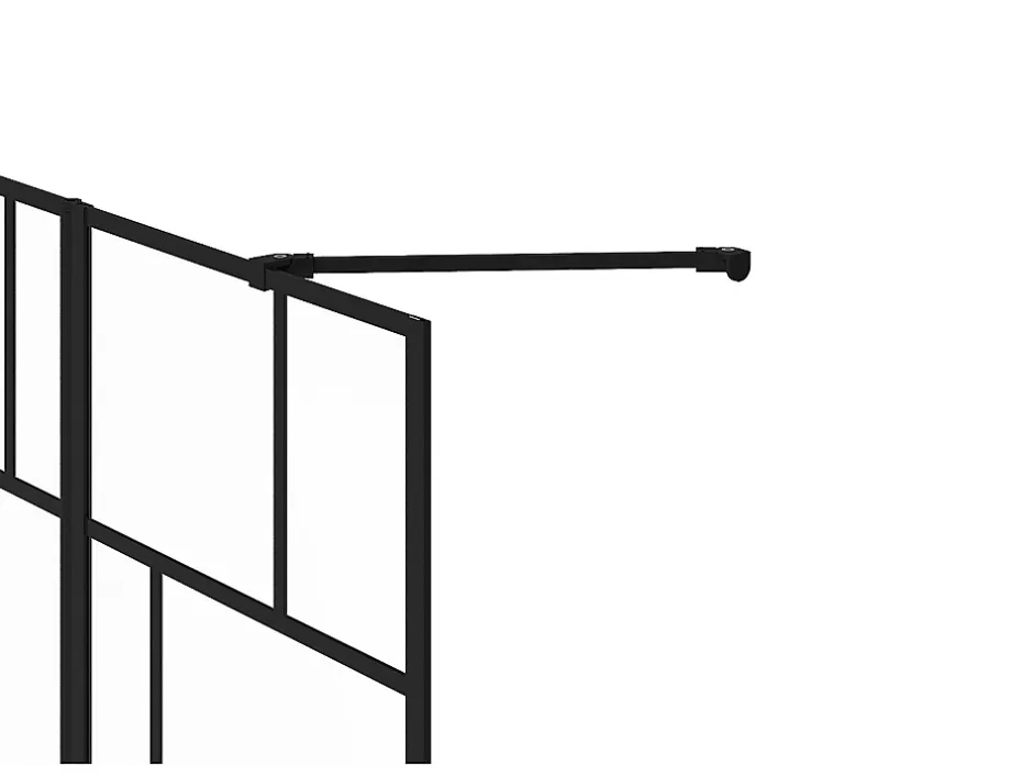 Vente-unique Pare baignoire noir mat au style industriel avec volet pivotant - 100 x 140 cm - OBELINI* Pare-Baignoire
