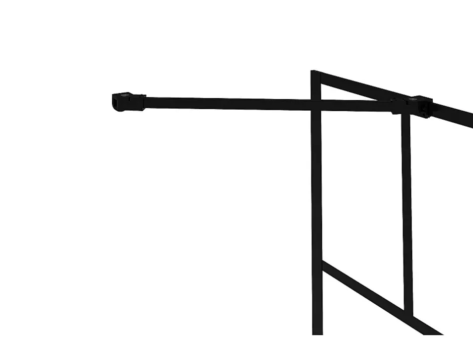 Vente-unique Pare baignoire noir mat au style industriel avec volet pivotant - 100 x 140 cm - OBELINI* Pare-Baignoire