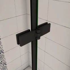 AICA Sanitaire pare baignoire noir pivotante pliant 120x140cm,paroi fixée,5mm verre anticalcaire,noir mat en métal style et simplicité* Pare-Baignoire