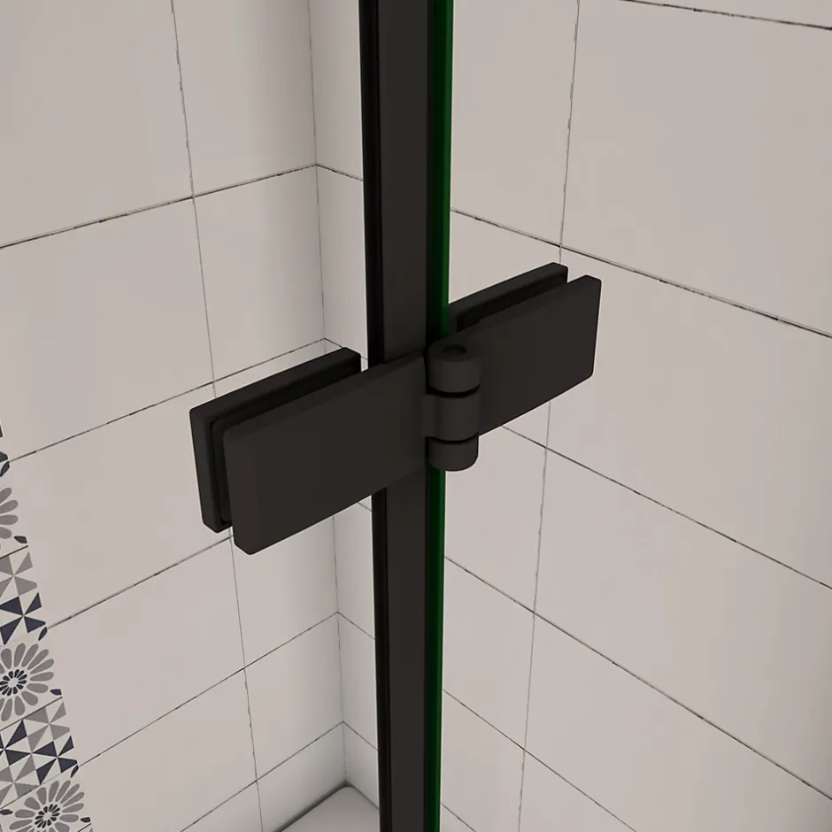 AICA Sanitaire pare baignoire noir pivotante pliant 90x140cm,paroi fixée,5mm verre anticalcaire,noir mat en métal style et simplicité* Pare-Baignoire