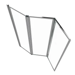 Aurlane Pare baignoire Pivotant 3 Volets Chrome - 125x143 cm - Verre Trempé 4 mm - ZAGGY CHROME* Pare-Baignoire