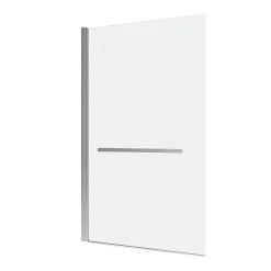 Aurlane Pare baignoire Pivotant avec Porte-Serviette 85x150cm - Profilé Chrome - Verre 6mm - TSHAPE CHROMED