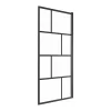 Vente-unique Pare baignoire pivotant style industriel - 70 x 140 cm - Noir mat - Verre - RIVANON