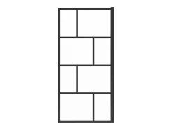 Vente-unique Pare baignoire pivotant style industriel - 70 x 140 cm - Noir mat - Verre - RIVANON