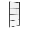 Vente-unique Pare baignoire pivotant style industriel - 90 x 140 cm - Noir mat - Verre - RIVANON* Pare-Baignoire