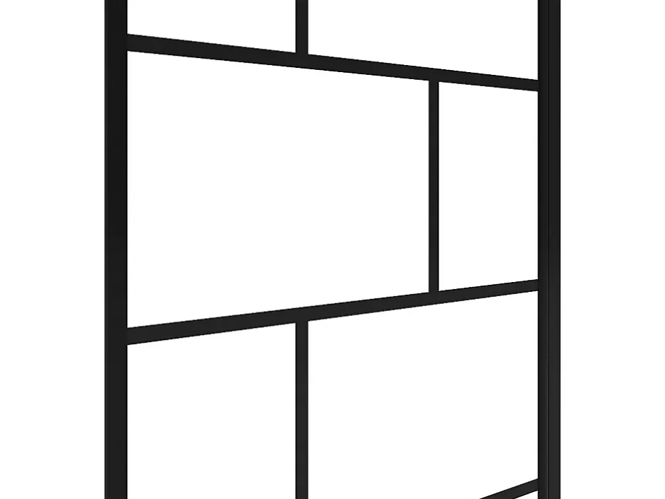 Vente-unique Pare baignoire pivotant style industriel - 90 x 140 cm - Noir mat - Verre - RIVANON* Pare-Baignoire