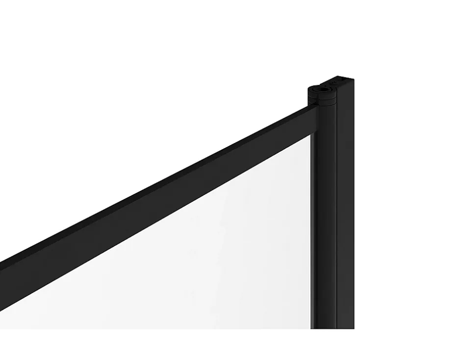 Vente-unique Pare baignoire pivotant style industriel - 90 x 140 cm - Noir mat - Verre - RIVANON* Pare-Baignoire