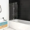 Aurlane Pare Baignoire Pivotant 130x75cm Profile Aluminium Chrome - VELA CHROME