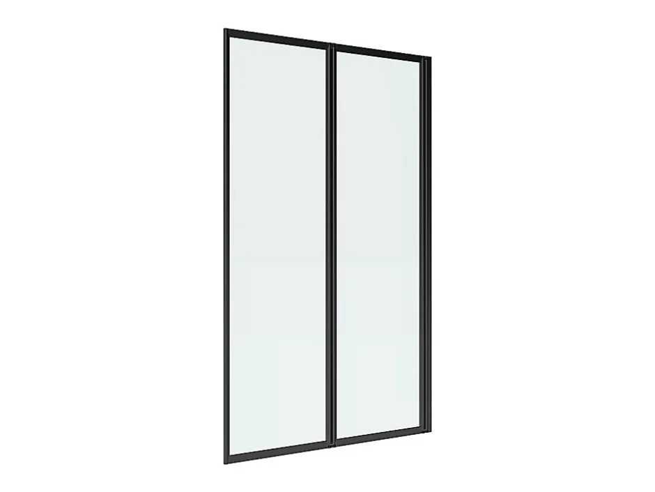 Vente-unique Pare baignoire pliant en métal style atelier - Noir mat - 80 x 140 cm - DISTRICT* Pare-Baignoire