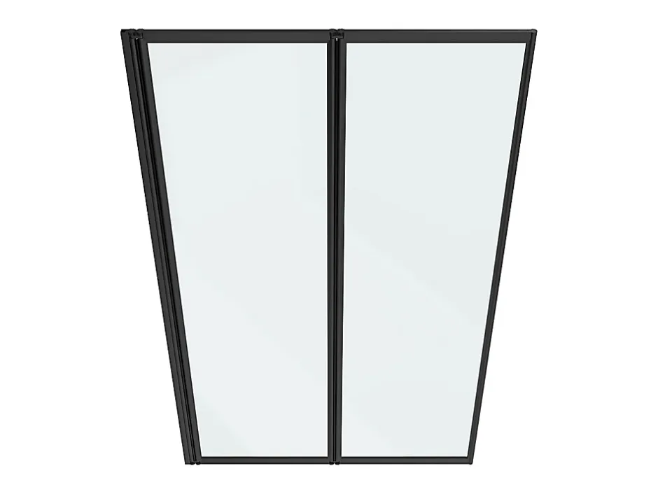 Vente-unique Pare baignoire pliant en métal style atelier - Noir mat - 80 x 140 cm - DISTRICT* Pare-Baignoire