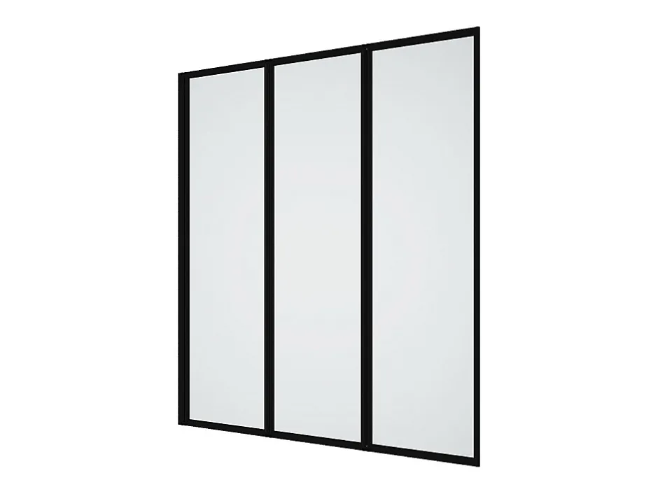 Vente-unique Pare baignoire pliant en métal style atelier - Noir mat - 120 x 140 cm - DISTRICT* Pare-Baignoire