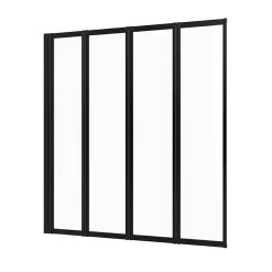 Galedo Pare baignoire Quatro 4 volets pivotants noir 143 x 125cm* Pare-Baignoire