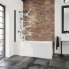 Schulte Pare baignoire rabattable transparent, profilé noir, H.140cm x L.80cm Zoé