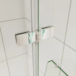 AICA Sanitaire pare baignoire 120x140cm paravent pivotant avec porte-serviette en inox et 2 étagères,5mm verre de sécurit,facile à pose* Pare-Baignoire