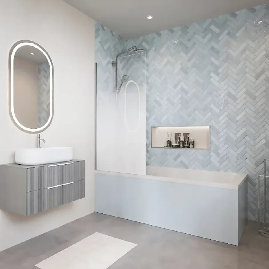 Aurys Pare Bain gauche Mist 1 chromée* Pare-Baignoire