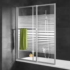 Schulte Pare-baignoire -70 - 118x140 cm - extensible - écran de baignoire coulissant - verre 3 mm -alu
