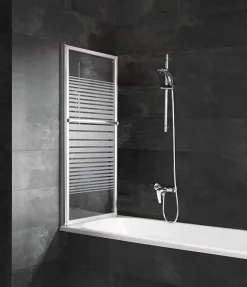 Schulte Pare-baignoire -70 - 118x140 cm - extensible - écran de baignoire coulissant - verre 3 mm -alu