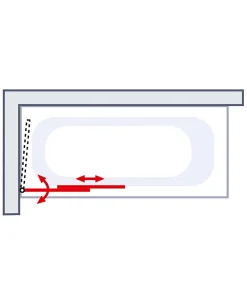 Schulte Pare-baignoire -70 - 118x140 cm - extensible - écran de baignoire coulissant - verre 3 mm -alu
