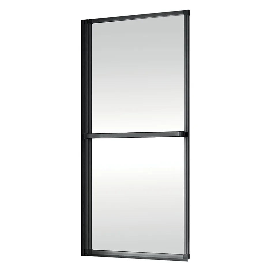 Schulte Pare-baignoire à coller pivotant 1 volet, 70 x 140 cm, verre transparent 3mm, profilé noir mat,* Pare-Baignoire