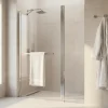 GoodHome Pare-baignoire 1 volet + retour verre transparent anticalcaire Nubia H. 150 x l. 124 cm