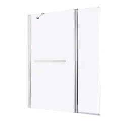 GoodHome Pare-baignoire 1 volet + retour verre transparent anticalcaire Nubia H. 150 x l. 124 cm