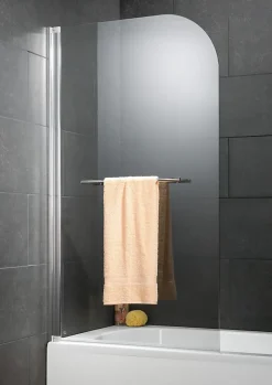 Schulte Pare-baignoire 1 volet pivotant 80 x 140 cm, verre transparent anticalcaire, profilé chrome, Capri* Pare-Baignoire