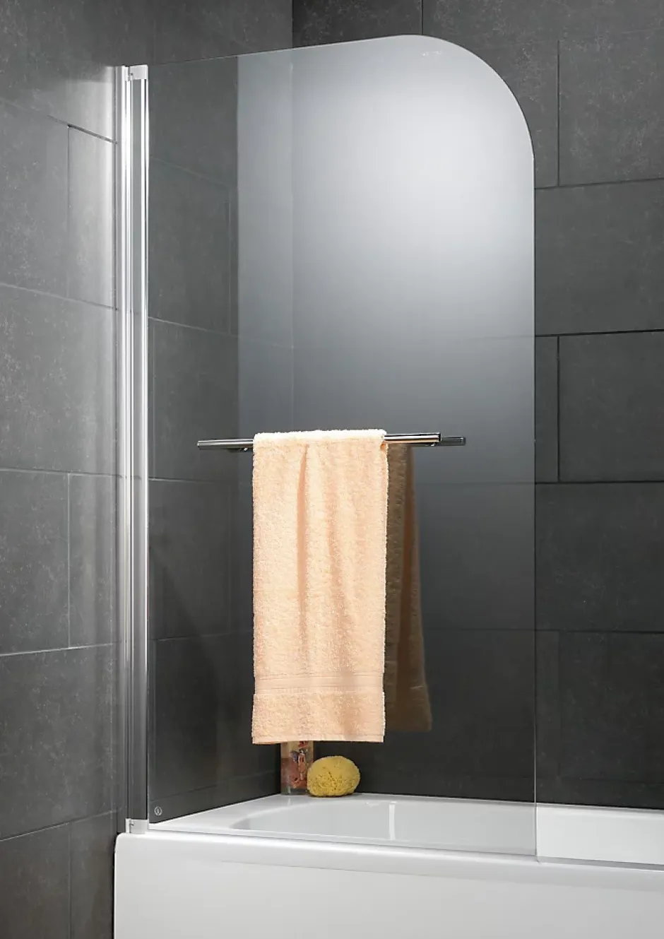 Schulte Pare-baignoire 1 volet pivotant 80 x 140 cm, verre transparent anticalcaire, profilé chrome, Capri* Pare-Baignoire