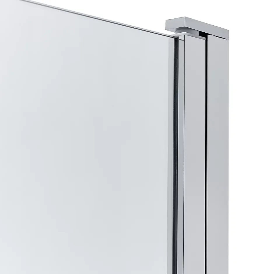 GoodHome Pare-baignoire 1 volet verre transparent anticalcaire Nubia H. 150 x l. 95 cm