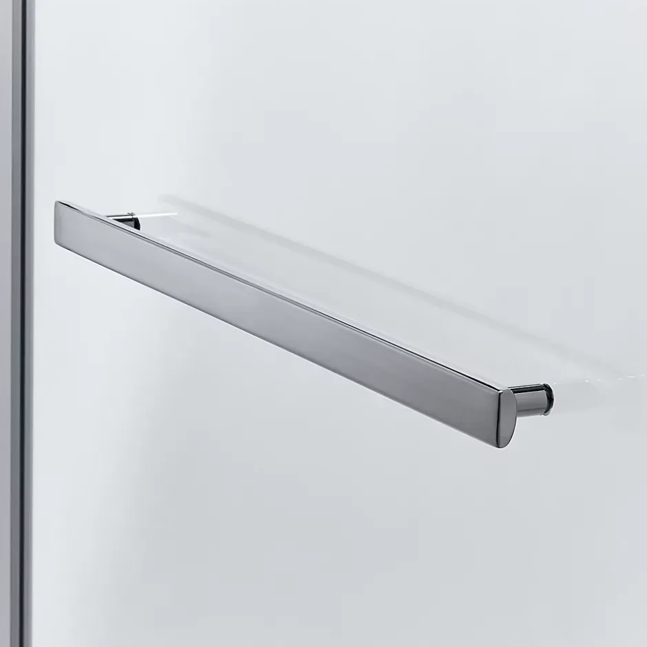 GoodHome Pare-baignoire 1 volet verre transparent anticalcaire Nubia H. 150 x l. 95 cm