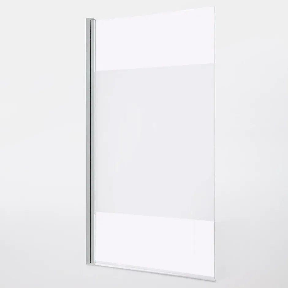 GoodHome Pare-baignoire 1 volet verre effet dépoli anticalcaire Calera H. 140 x l. 85 cm* Pare-Baignoire
