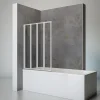 Schulte Pare-baignoire 4 volets 93 x 120 cm, verre transparent, profilé alu-argenté,* Pare-Baignoire