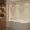 Allibert Pare-baignoire 2 volets pivotants design 80x140 cm aluminium chromé 5 mm - Kordo