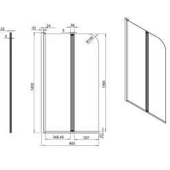 Allibert Pare-baignoire 2 volets pivotants design 80x140 cm aluminium chromé 5 mm - Kordo