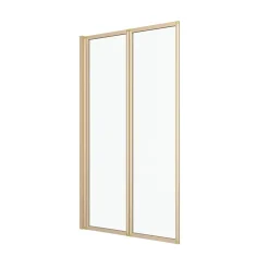 Galedo Pare-baignoire 2 volets pivotants 120 x 70 cm, profilés alu doré brossé, Duo