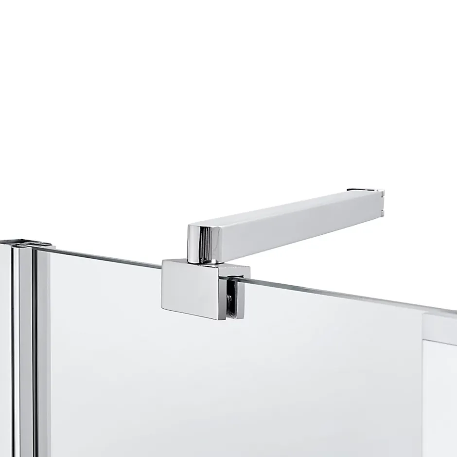 GoodHome Pare-baignoire 2 volets verre transparent profilé finition poli Calera H. 140 x l. 104 cm* Pare-Baignoire