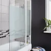 GoodHome Pare-baignoire 2 volets verre effet dépoli anticalcaire Calera H. 140 x l. 104 cm* Pare-Baignoire
