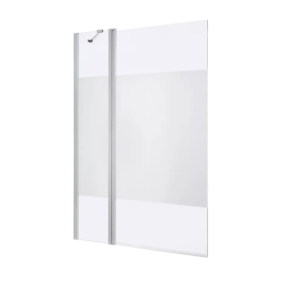 GoodHome Pare-baignoire 2 volets verre effet dépoli anticalcaire Calera H. 140 x l. 104 cm* Pare-Baignoire