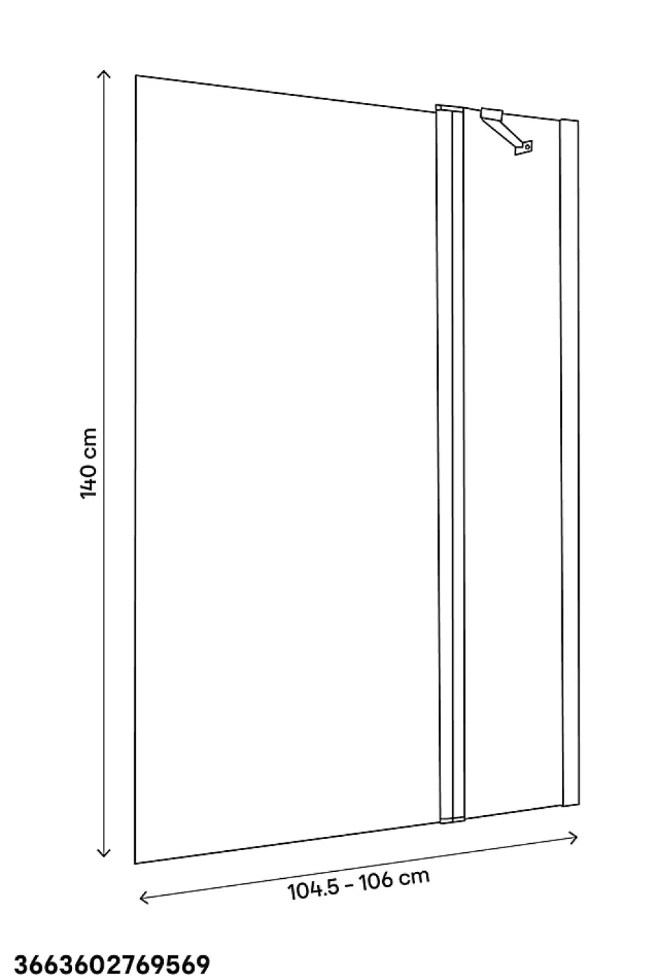 GoodHome Pare-baignoire 2 volets verre effet dépoli anticalcaire Calera H. 140 x l. 104 cm* Pare-Baignoire