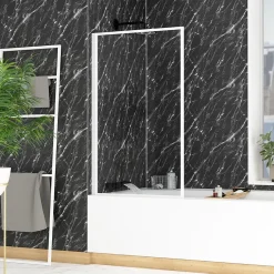 Galedo Pare-baignoire 130 x 75 cm blanc Essentiel