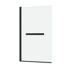 Galedo Pare-baignoire 120 x 70 cm noir mat avec porte serviettes Essentiel